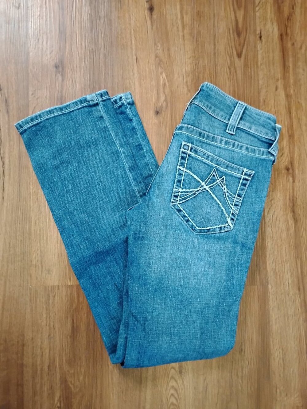 Ariat REAL Stryker Mr. Arrow Gianna Straight Denim Blue Jeans 28S